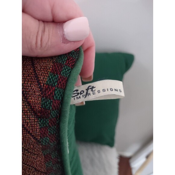 Christmas Tapestry Pillows Cushions Santa w/elves   Set Of 2 - Picture 4 of 8